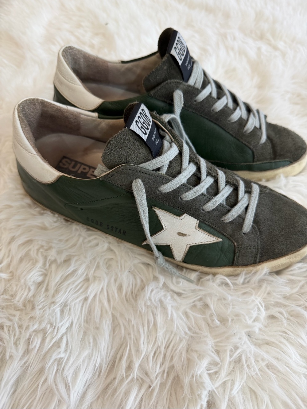 Golden Goose GGDB Super-Star Sneakers
Green & Gray Suede - Size 40 US 10